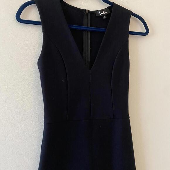 LULUS be me black sleeveless v neck draped skirt mini dress - Picture 5 of 6